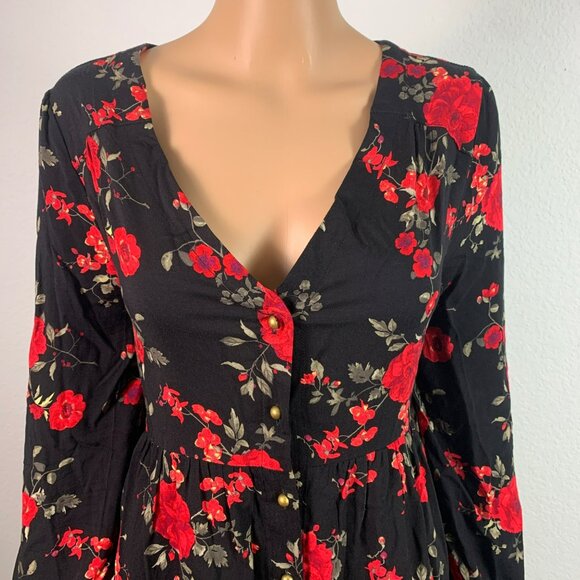 🟣🟣🟣 J FOR JUSTIFY Women's Size Medium Floral 3/4 Sleeve Shift Dress - Picture 3 of 9